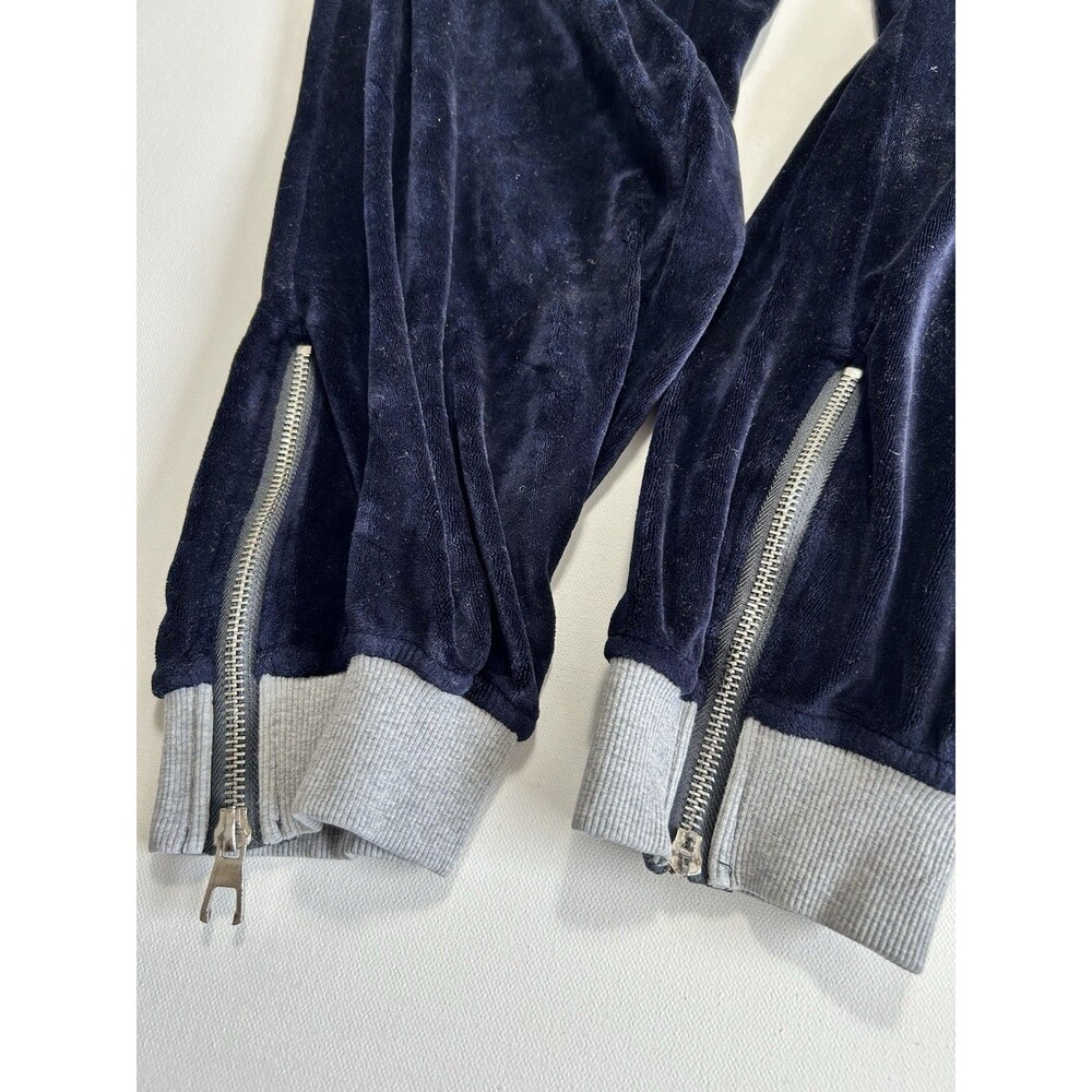 Post Game Blue Velour Joggers Size Large Zip Ankle Drawstring Pants *READ - Picture 7 of 16